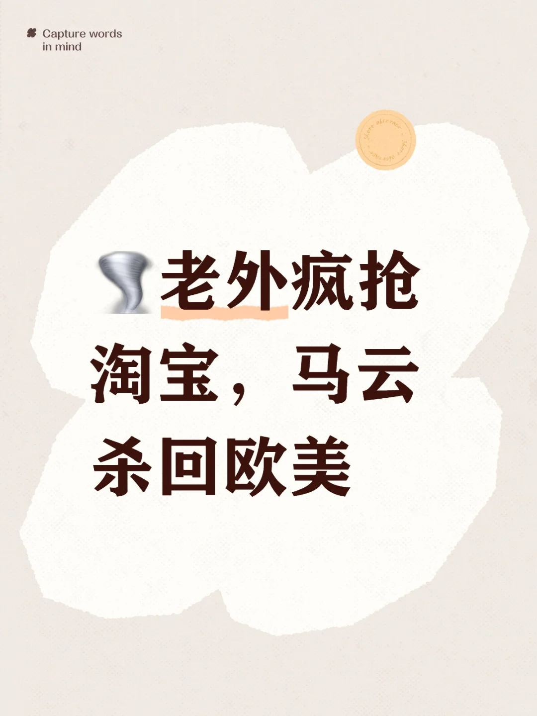 🌪老外疯抢淘宝，马云杀回欧美