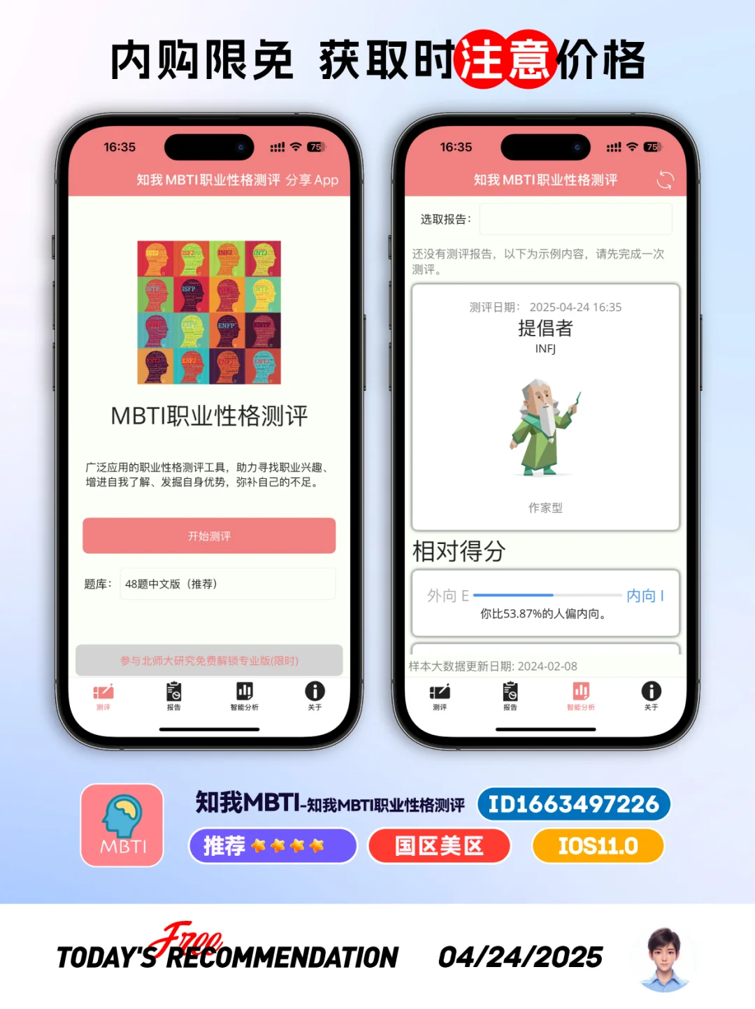 🔥限免-性格测试-了解自我｜了解他人