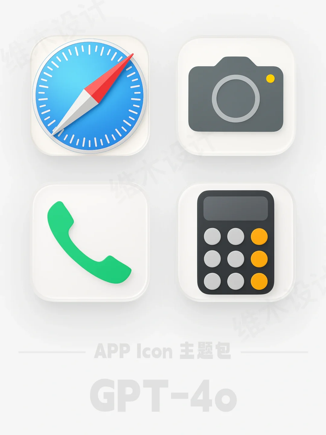 GPT生成iOS图标玻璃质感依旧亮眼👀