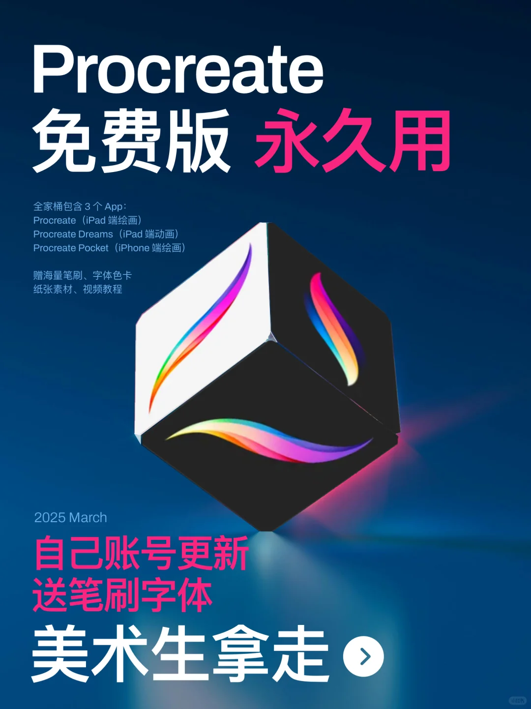 💥美术生实测procreate永久免费可更新
