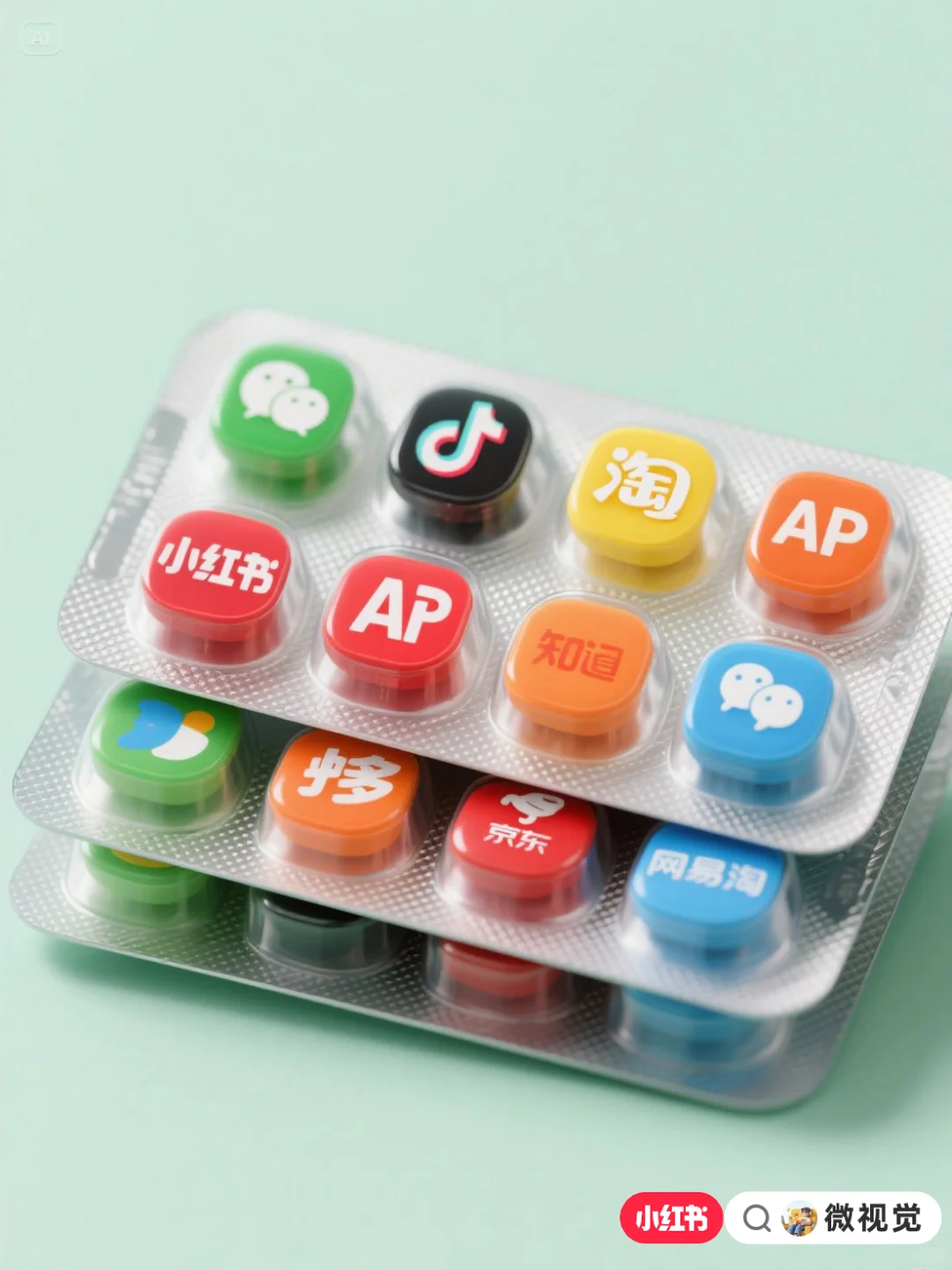 创意药片APP图标【附提示词】