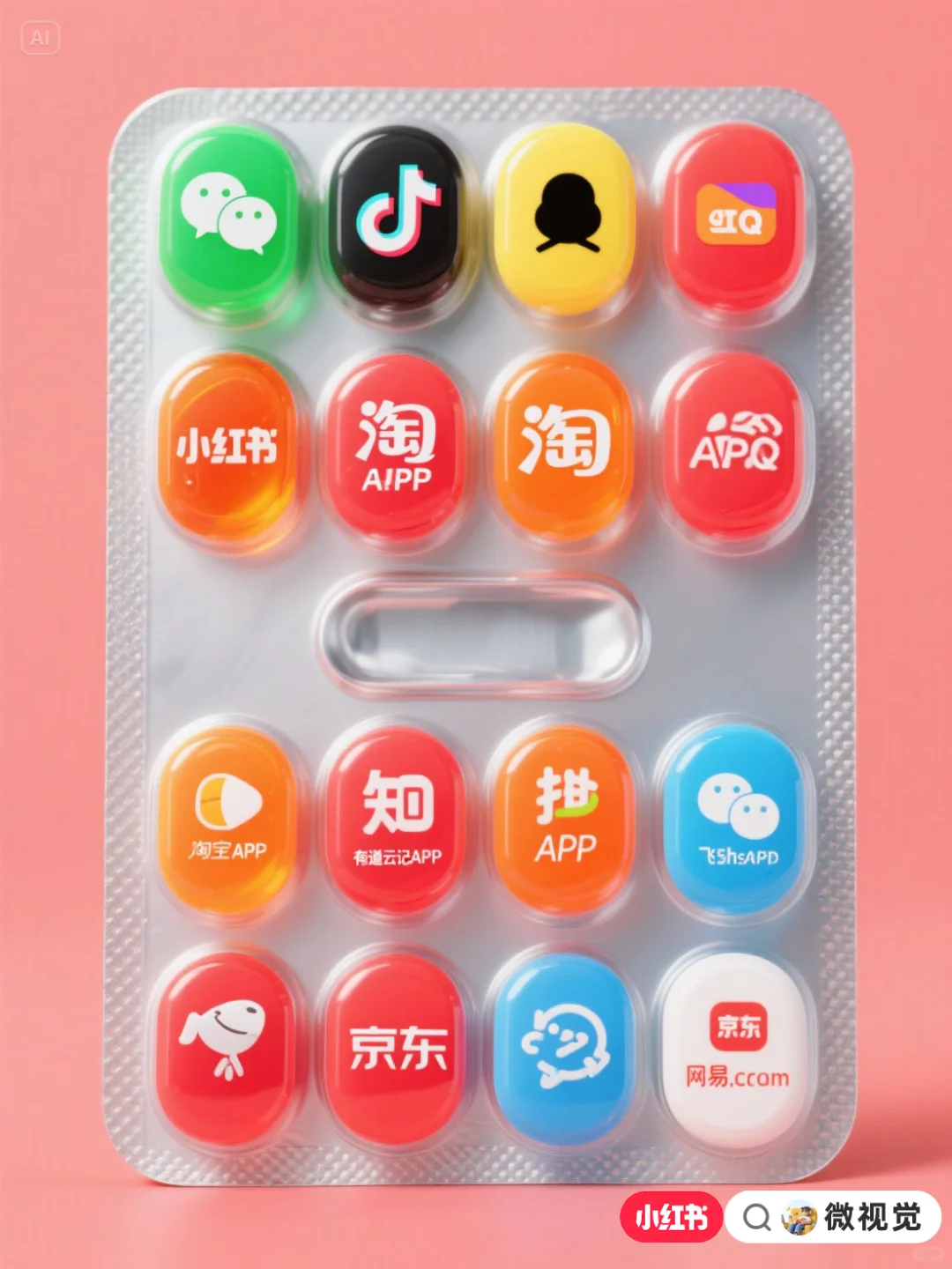 创意药片APP图标【附提示词】