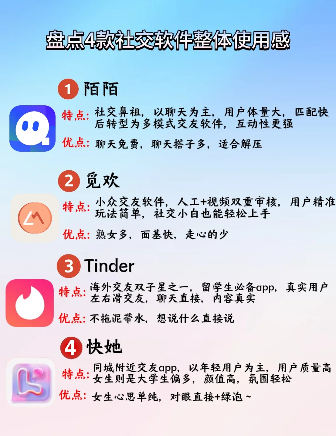 盘点4款单身男生常备的交友软件1