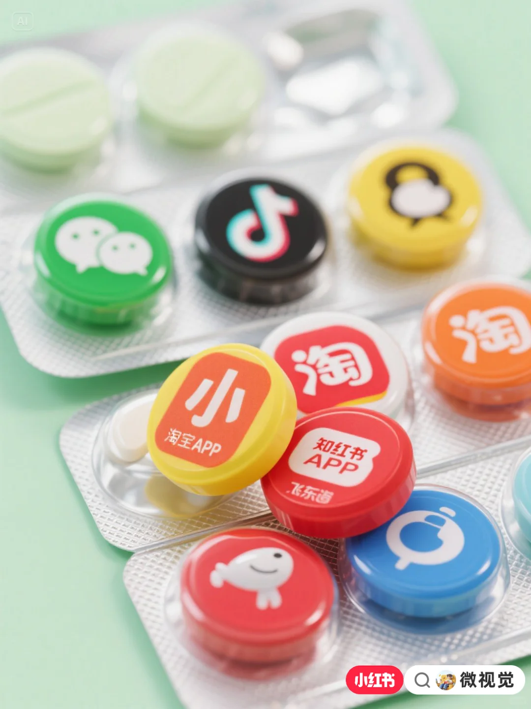 创意药片APP图标【附提示词】