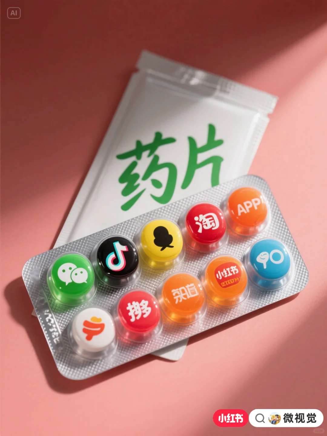 创意药片APP图标【附提示词】