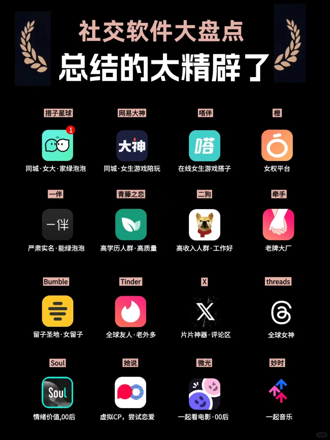 社交软件大盘点，总结的太精辟了