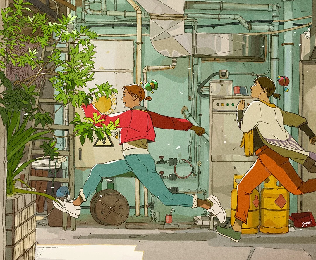 🪷电影分镜般故事感画面构图考究瑞典插画师