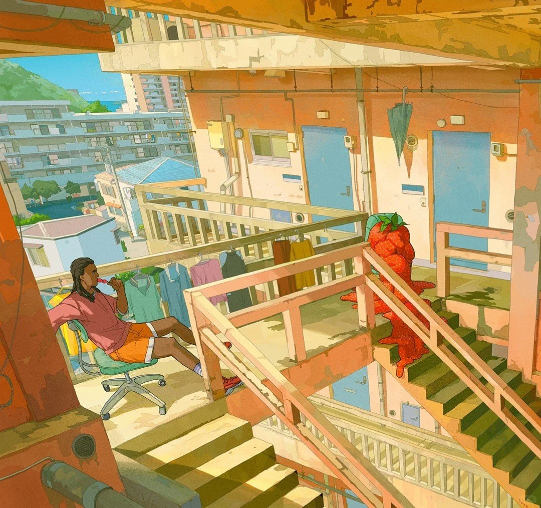 🪷电影分镜般故事感画面构图考究瑞典插画师