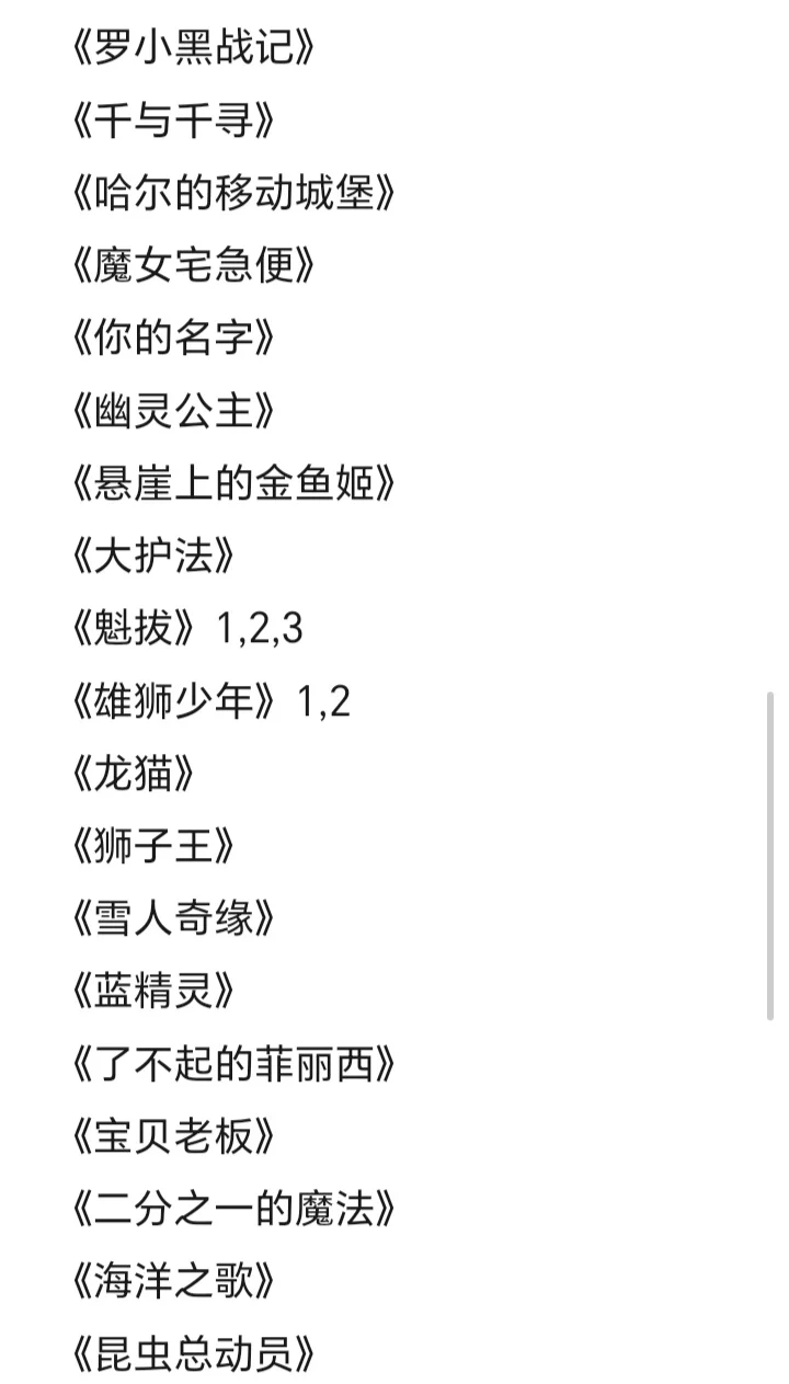 片单|99部可以反复刷的动画电影合集❗️