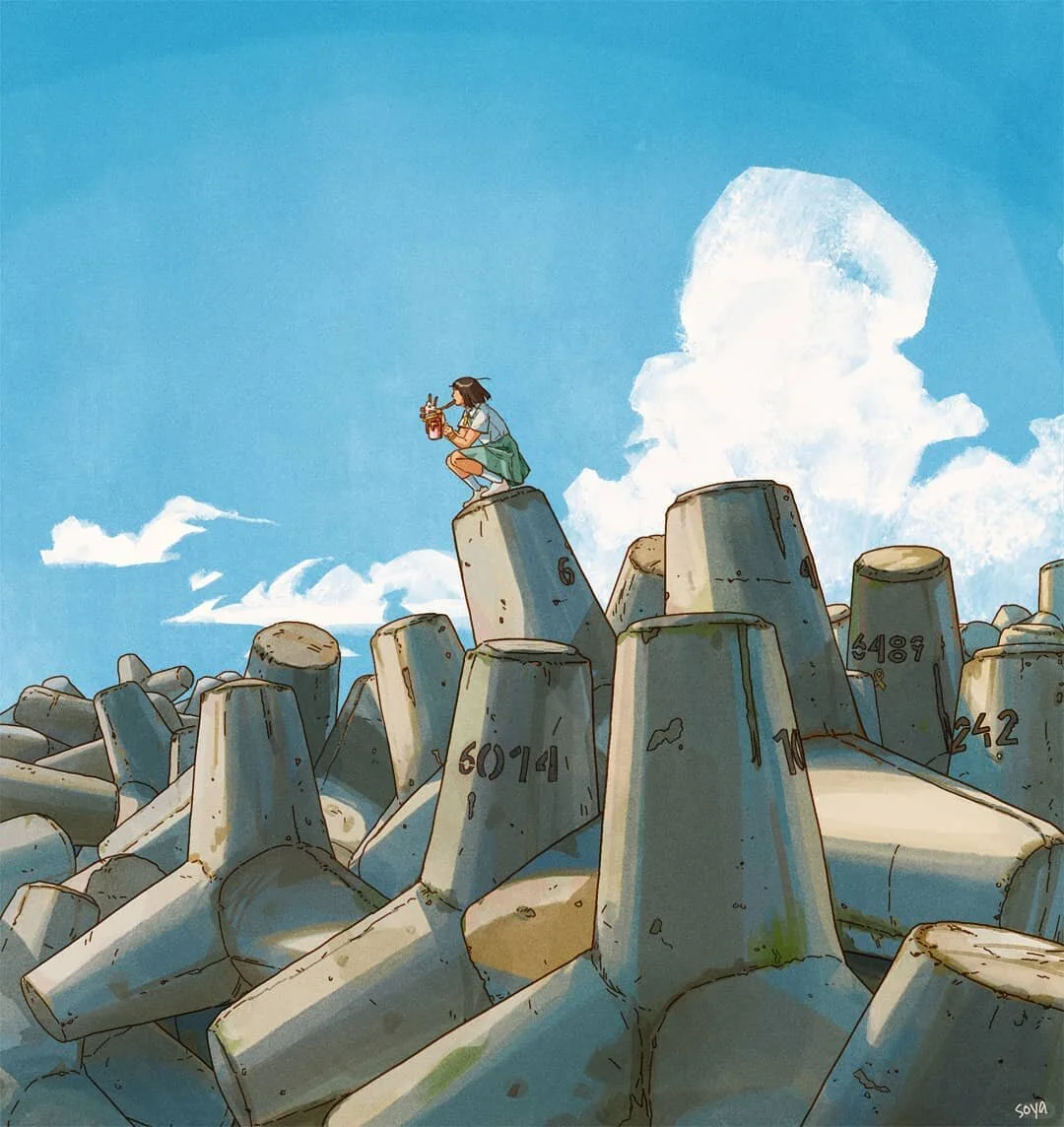 🪷电影分镜般故事感画面构图考究瑞典插画师