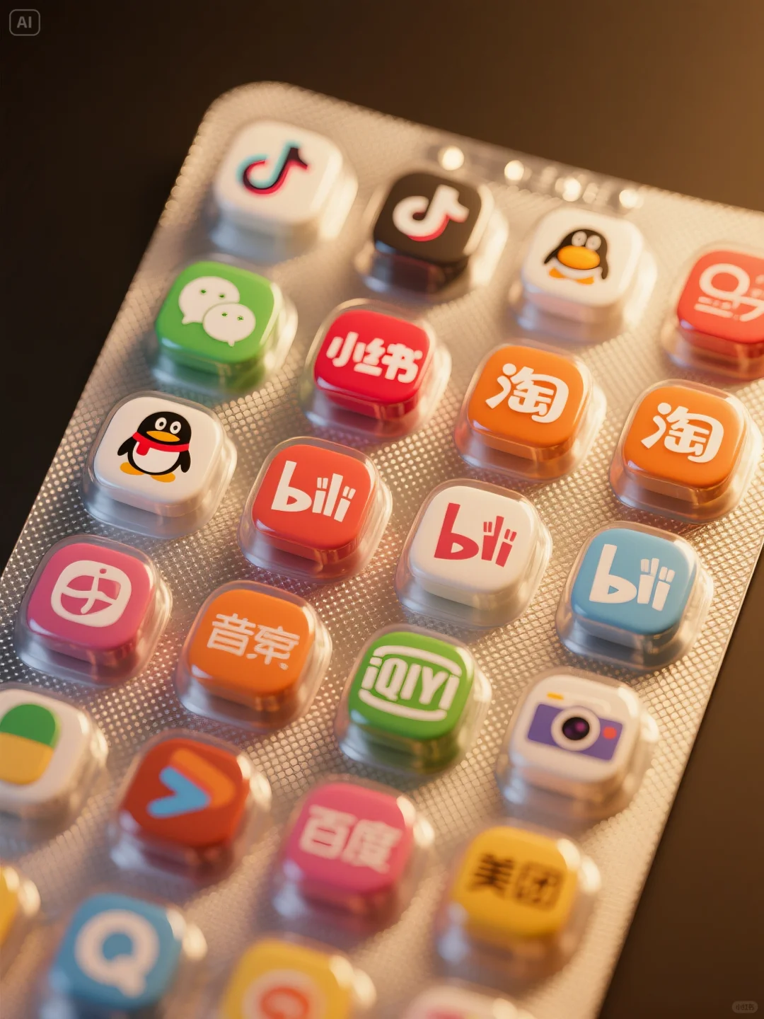 泡罩药片，app糖豆👀