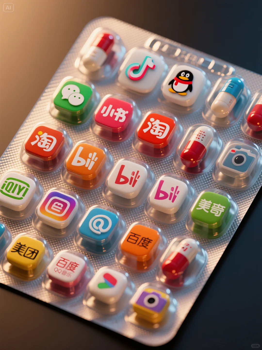 泡罩药片，app糖豆👀