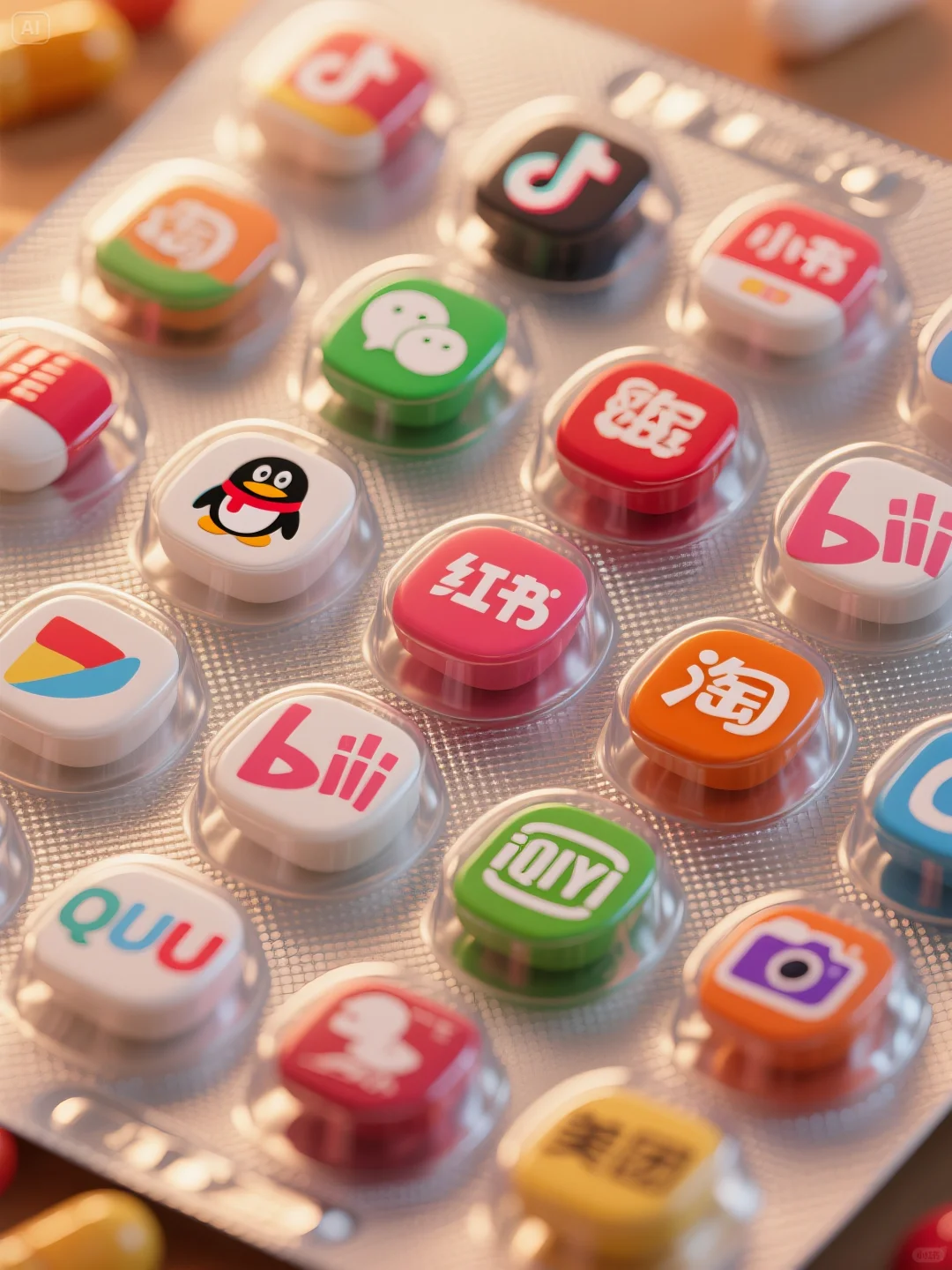 泡罩药片，app糖豆👀