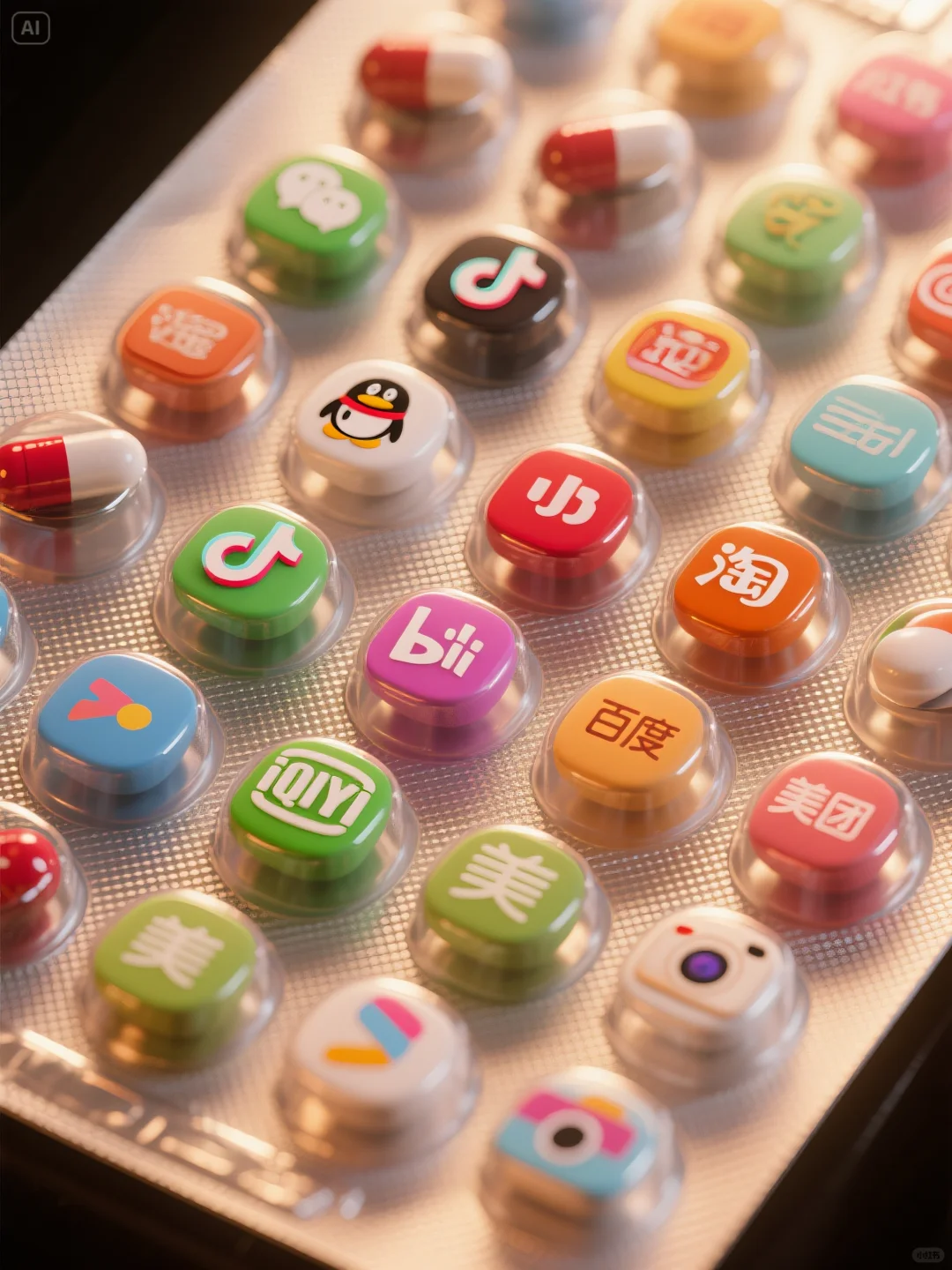 泡罩药片，app糖豆👀