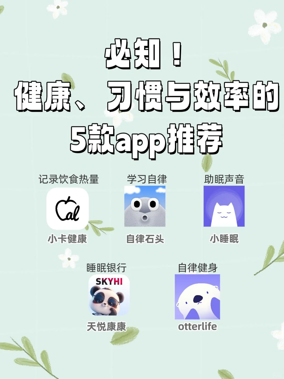 必知！健康、习惯与效率的5款app推荐