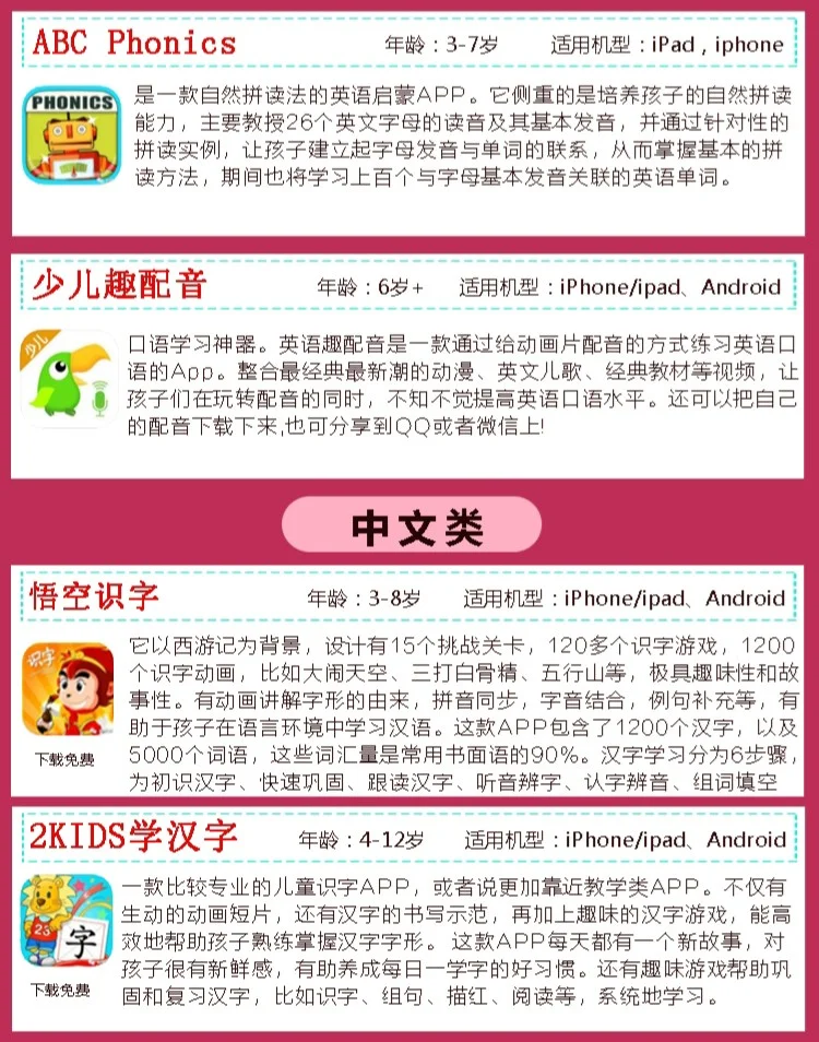 👍速度！小学霸都在用的40个app(2岁+)