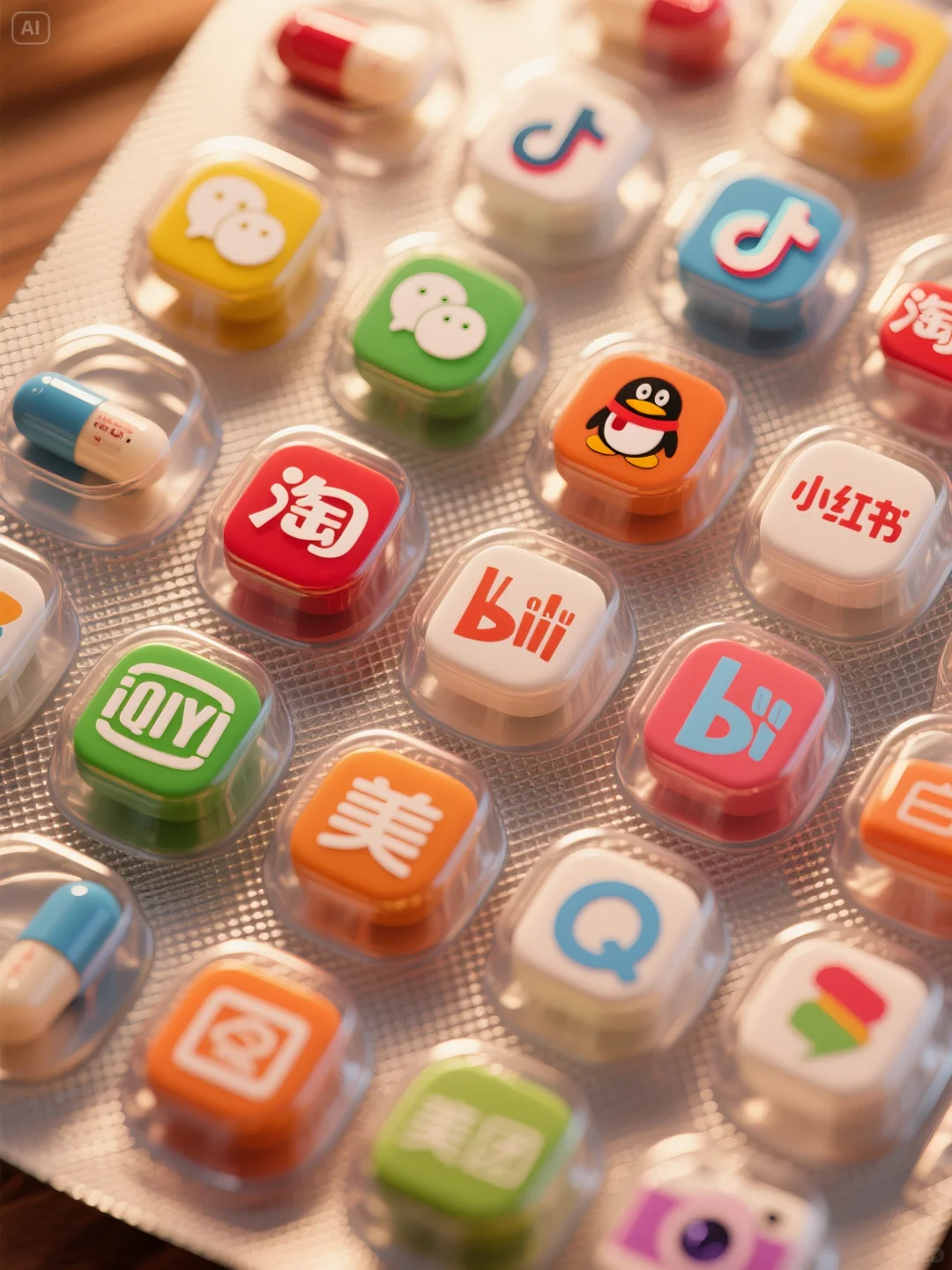 泡罩药片，app糖豆👀