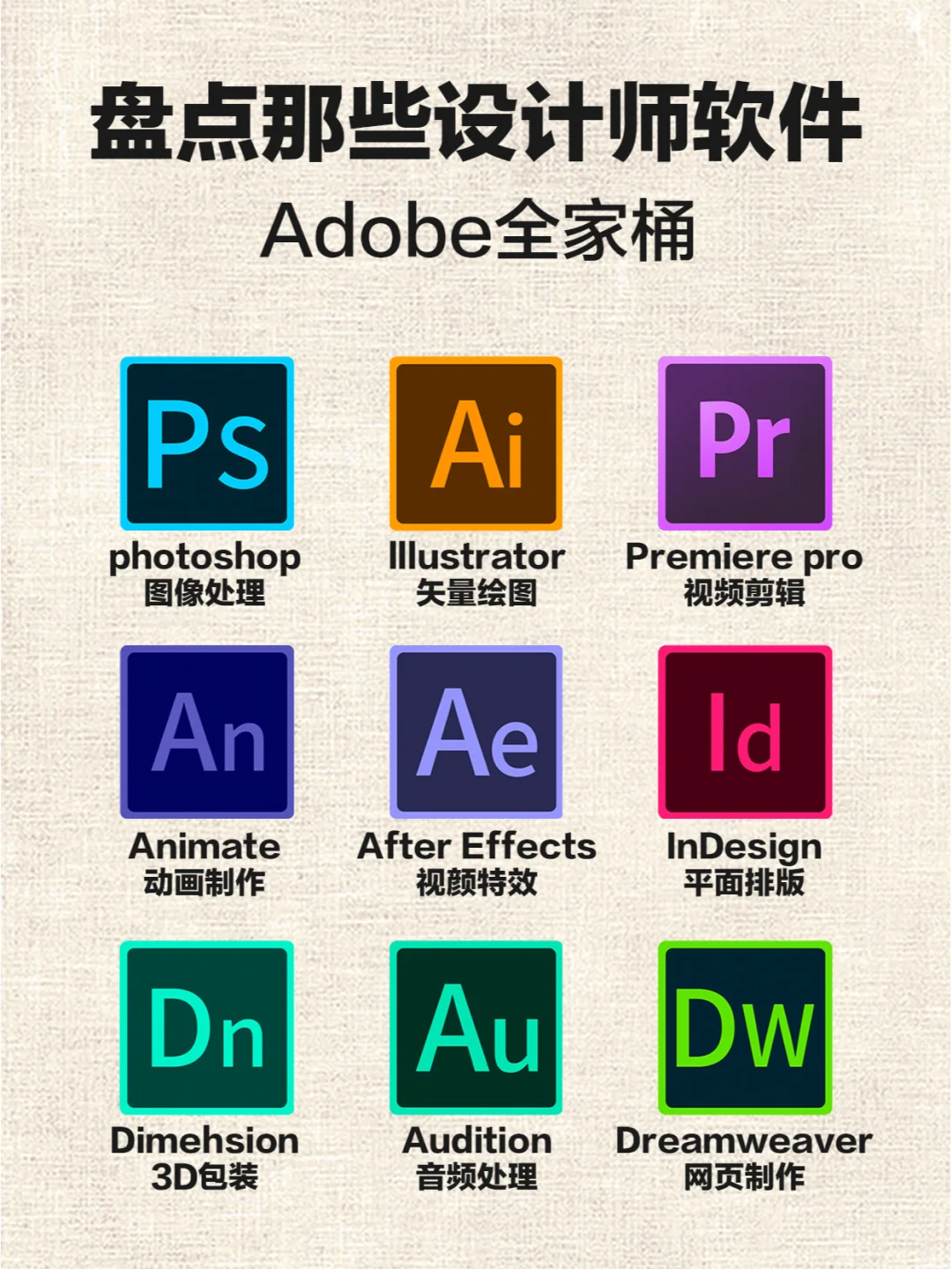 Adobe全家桶🌈盘点那些设计师软件