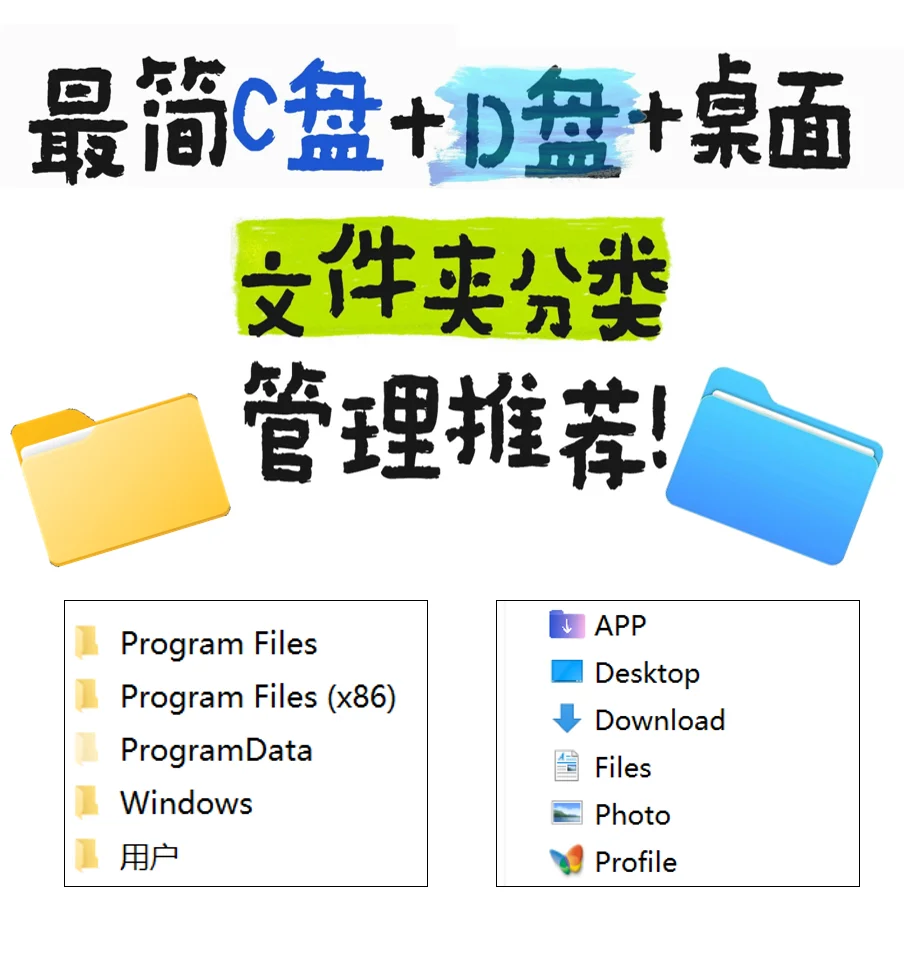 ✨️最简C盘/D盘/桌面文件夹分类管理推荐！