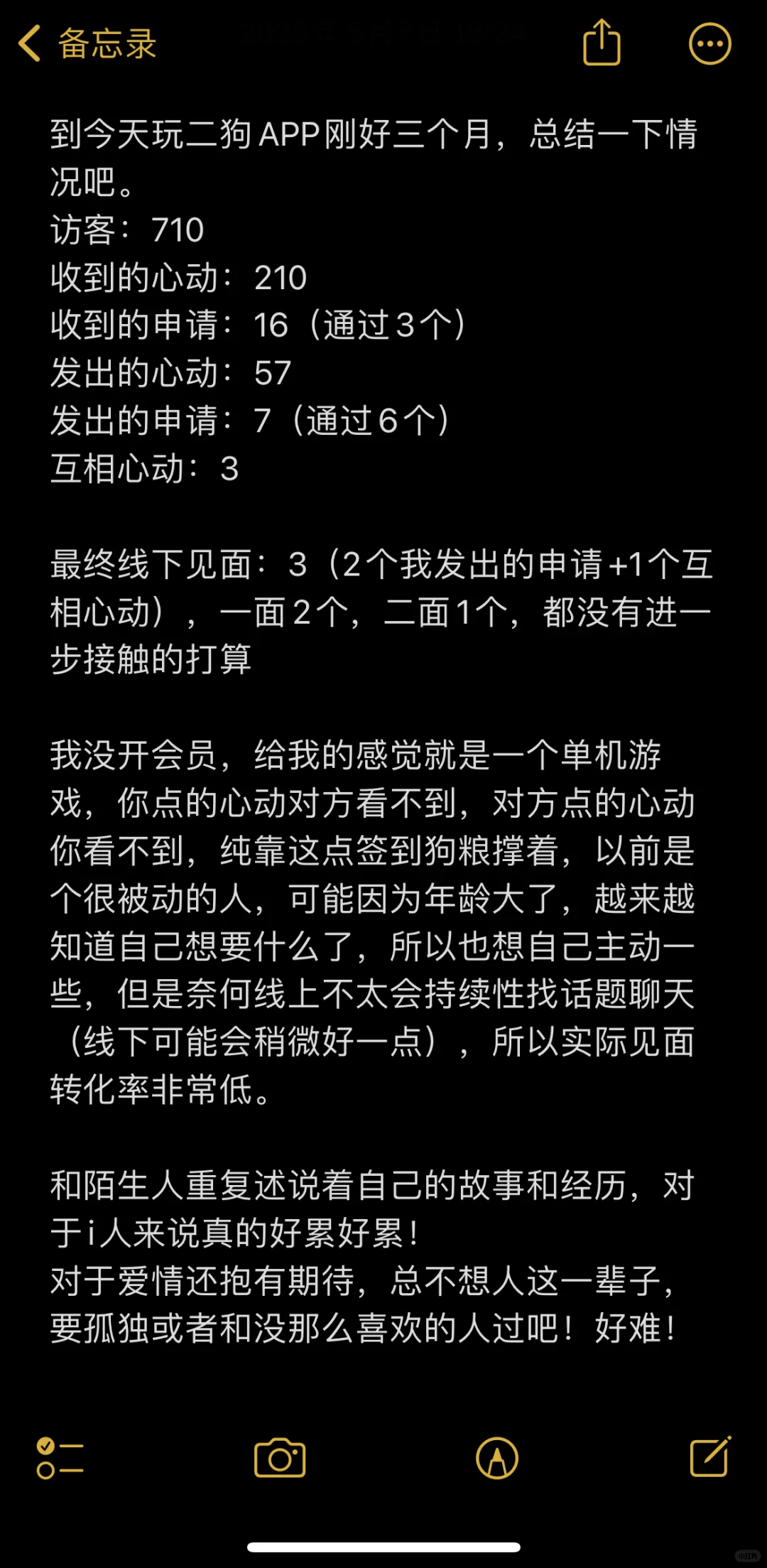 男生玩交友APP三个月总结