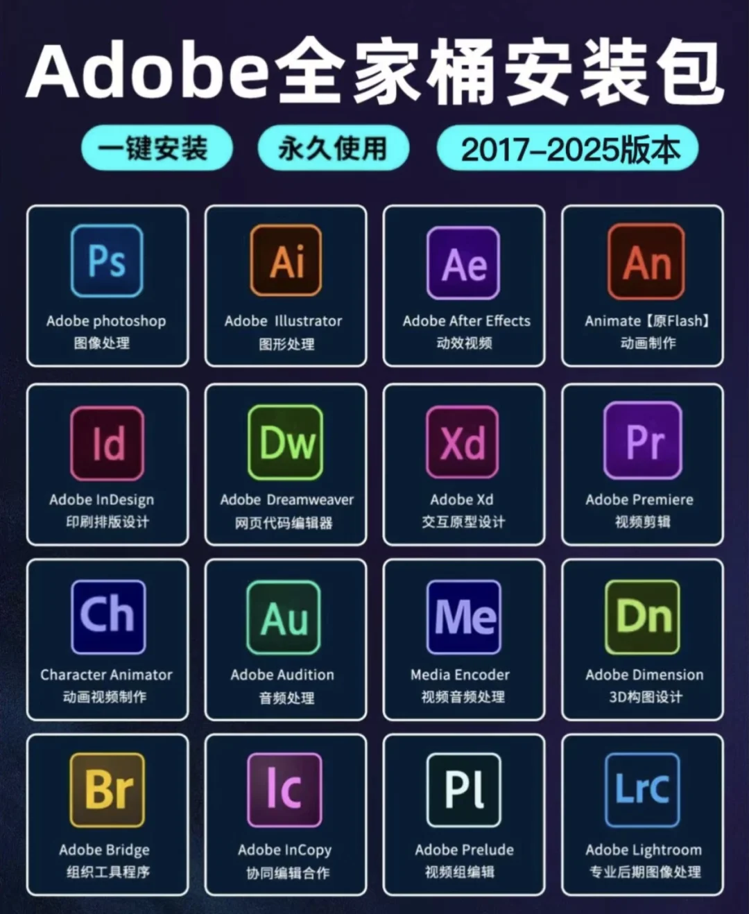 Adobe全家桶，正品保证