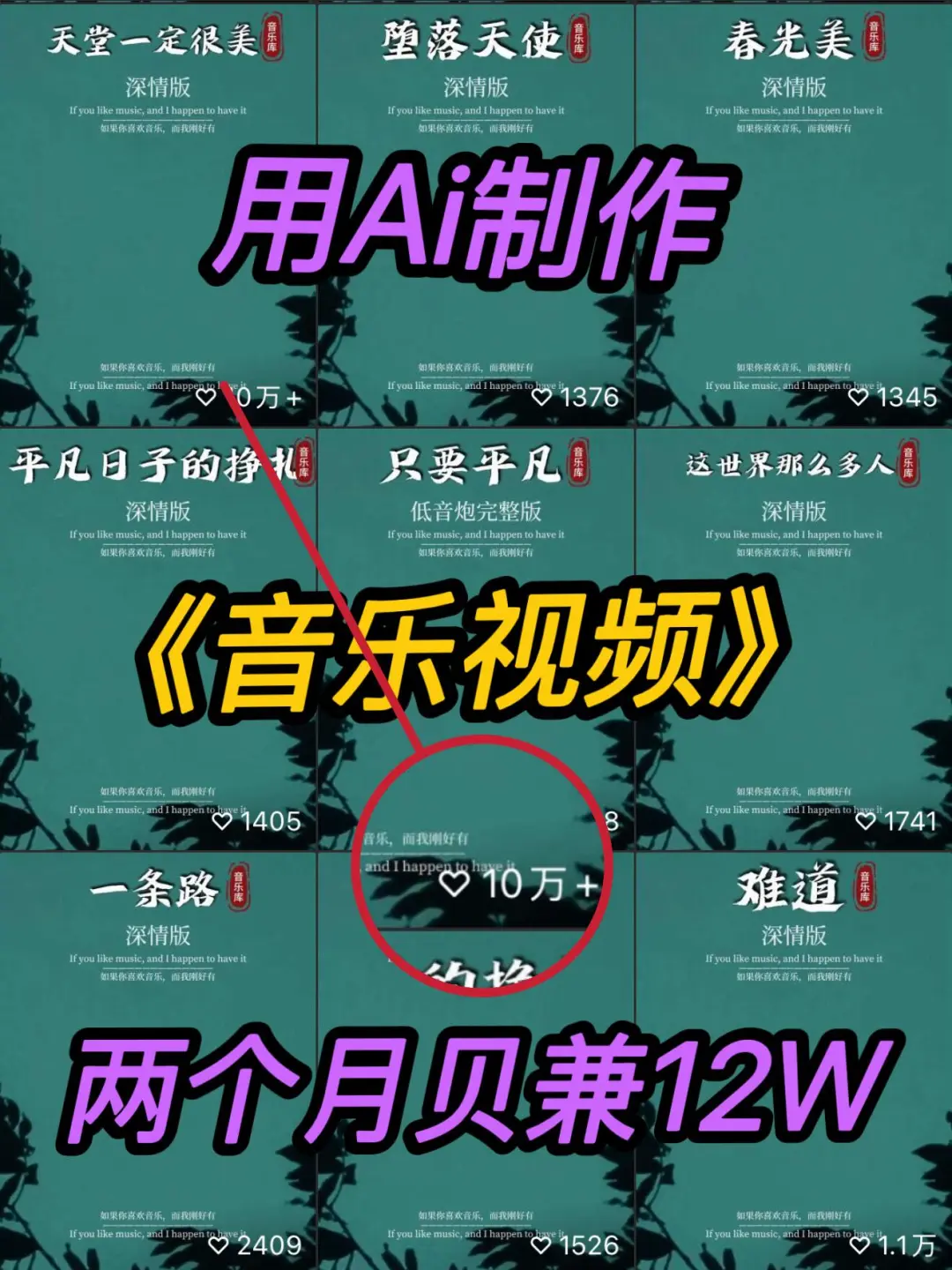 用AI制作音乐视频，2个月贝兼12W😭