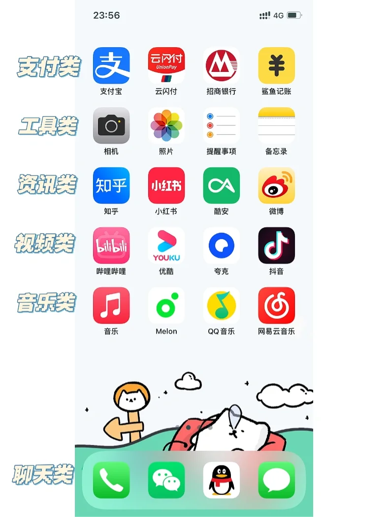 iPhone 简约桌面布局
