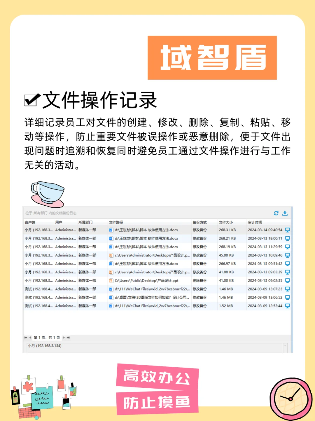 有效办公提高效率 域智盾 电脑监控软件