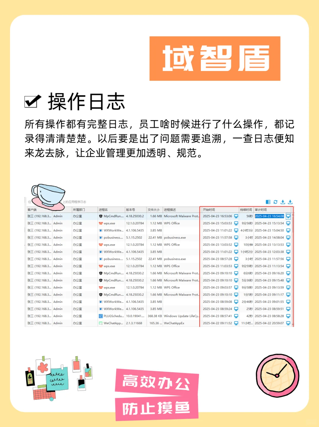有效办公提高效率 域智盾 电脑监控软件