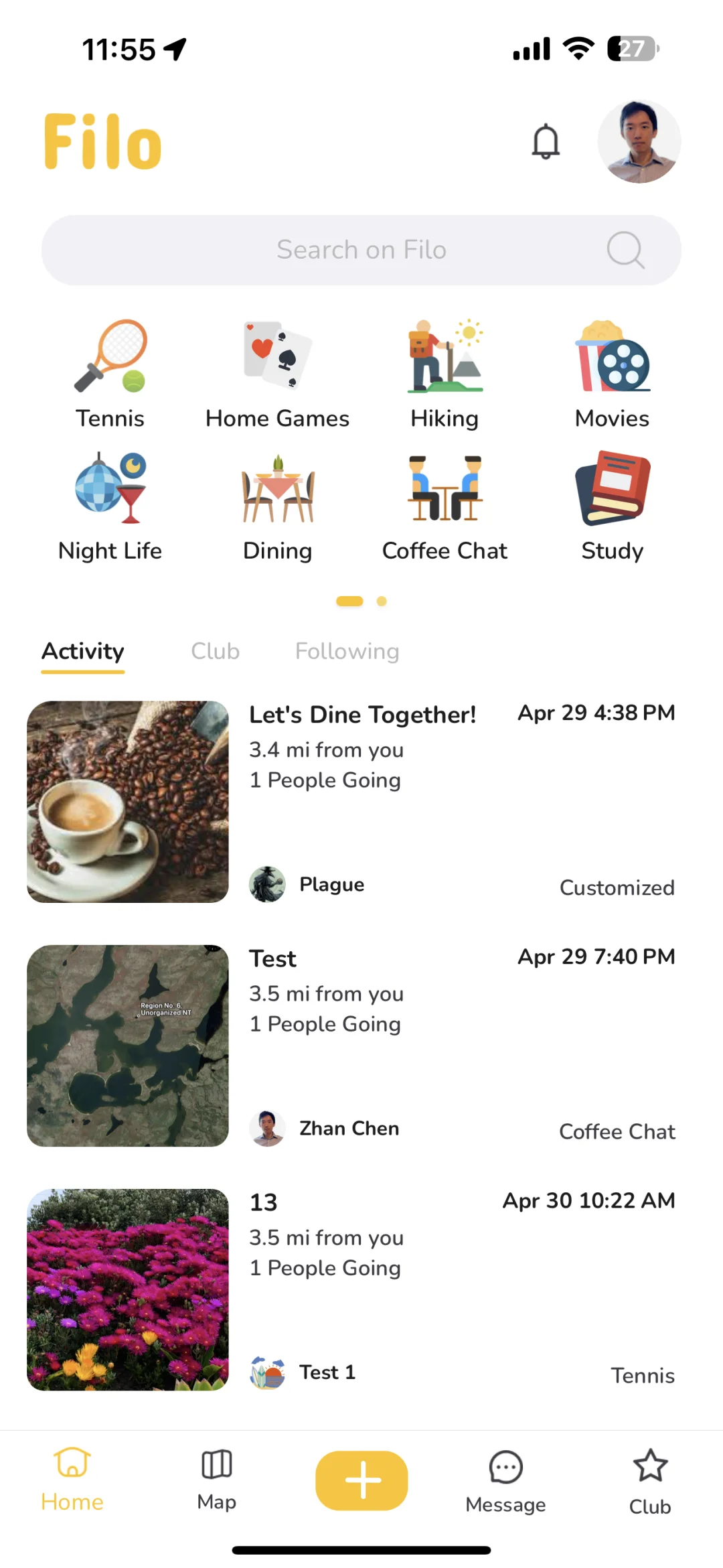 我和几个同学在北美做了一个社交软件