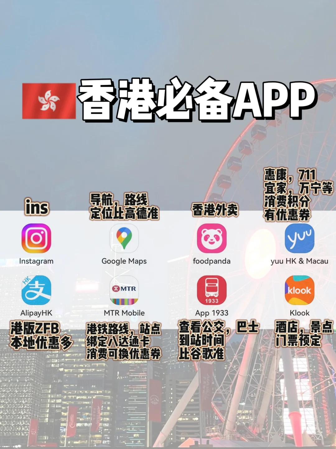 来香港玩要准备好这些APP‼️敲实用