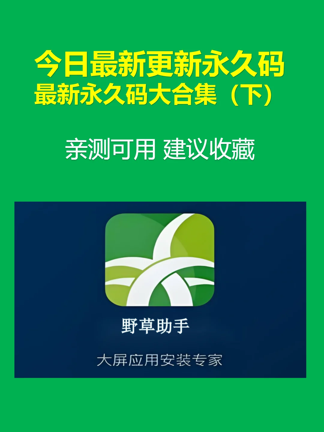 野草助手最新永久单独码分享！（图文)