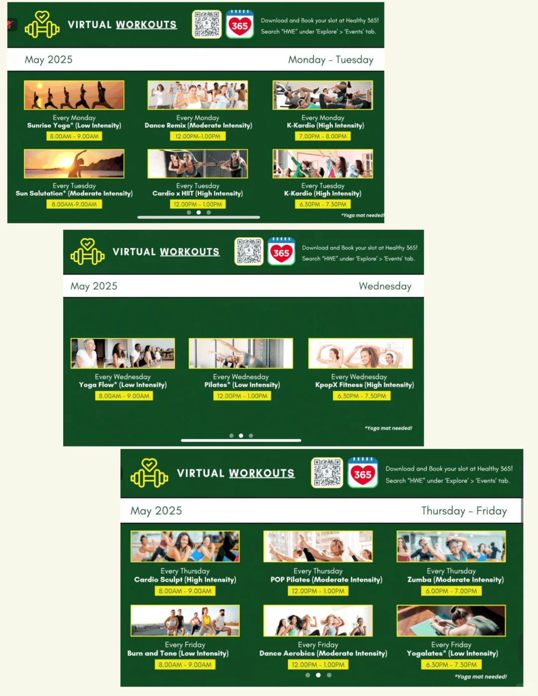 🇸🇬Healthy365 app: 免费zoom 瑜伽健身