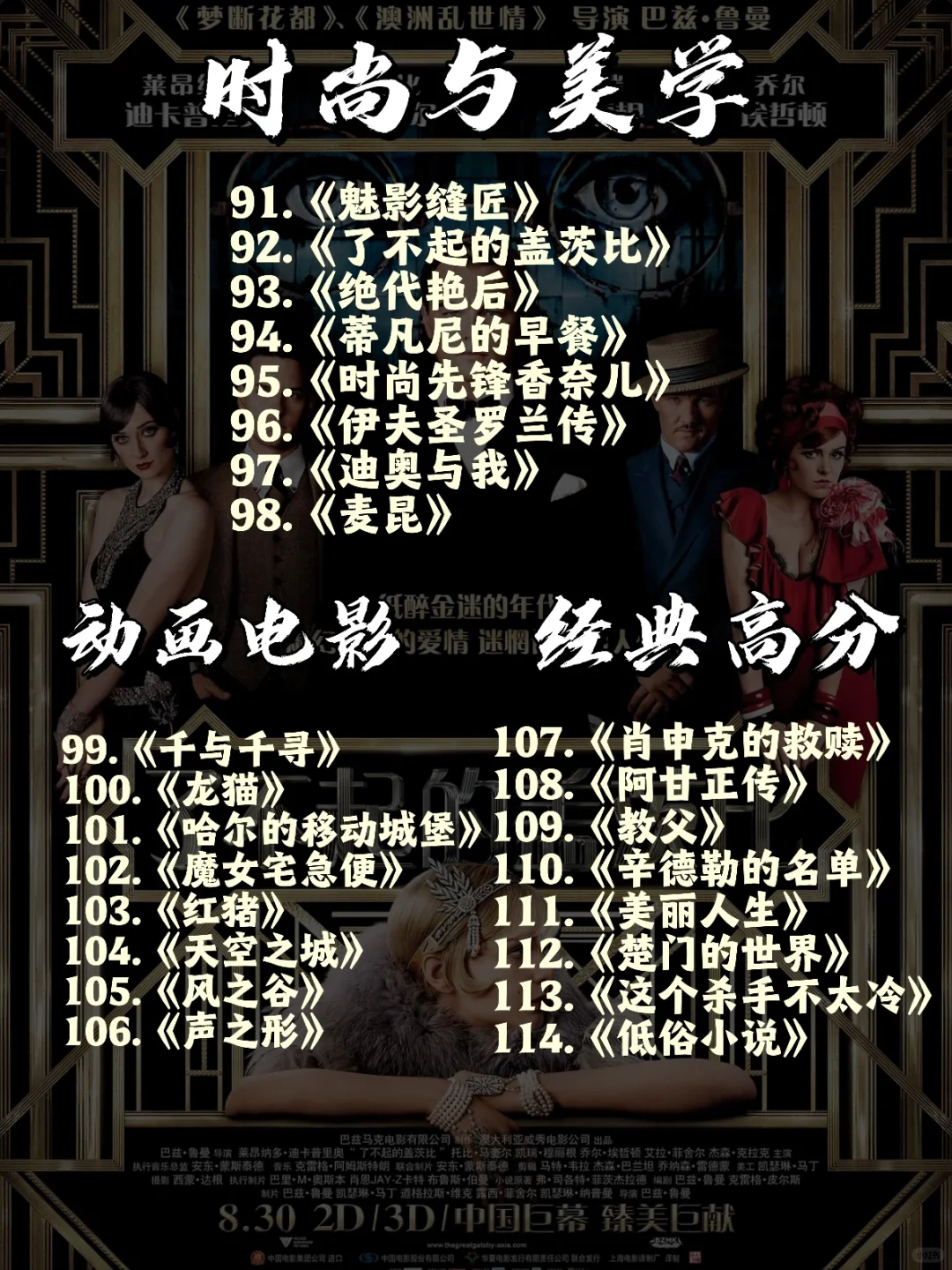 🎬 100部电影拯救你的片荒！狠狠提升自己💪