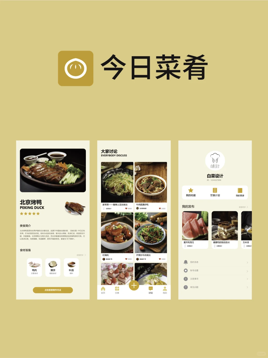 UI界面设计——今日菜肴
