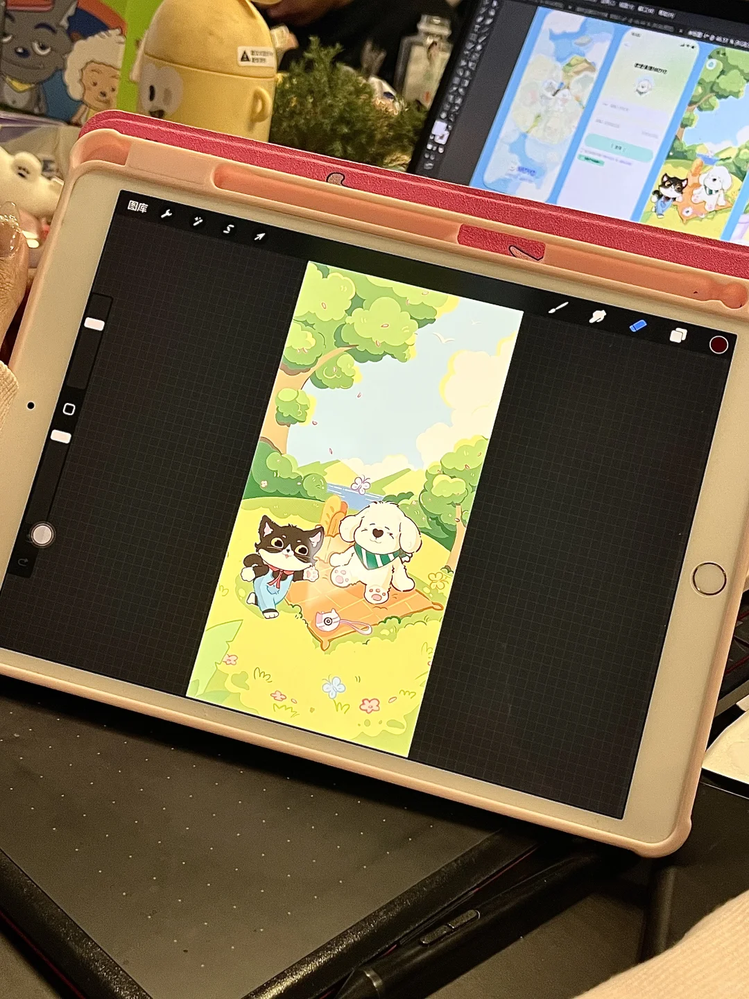 新项目整活了～可可爱爱😋治愈风格插画设计！