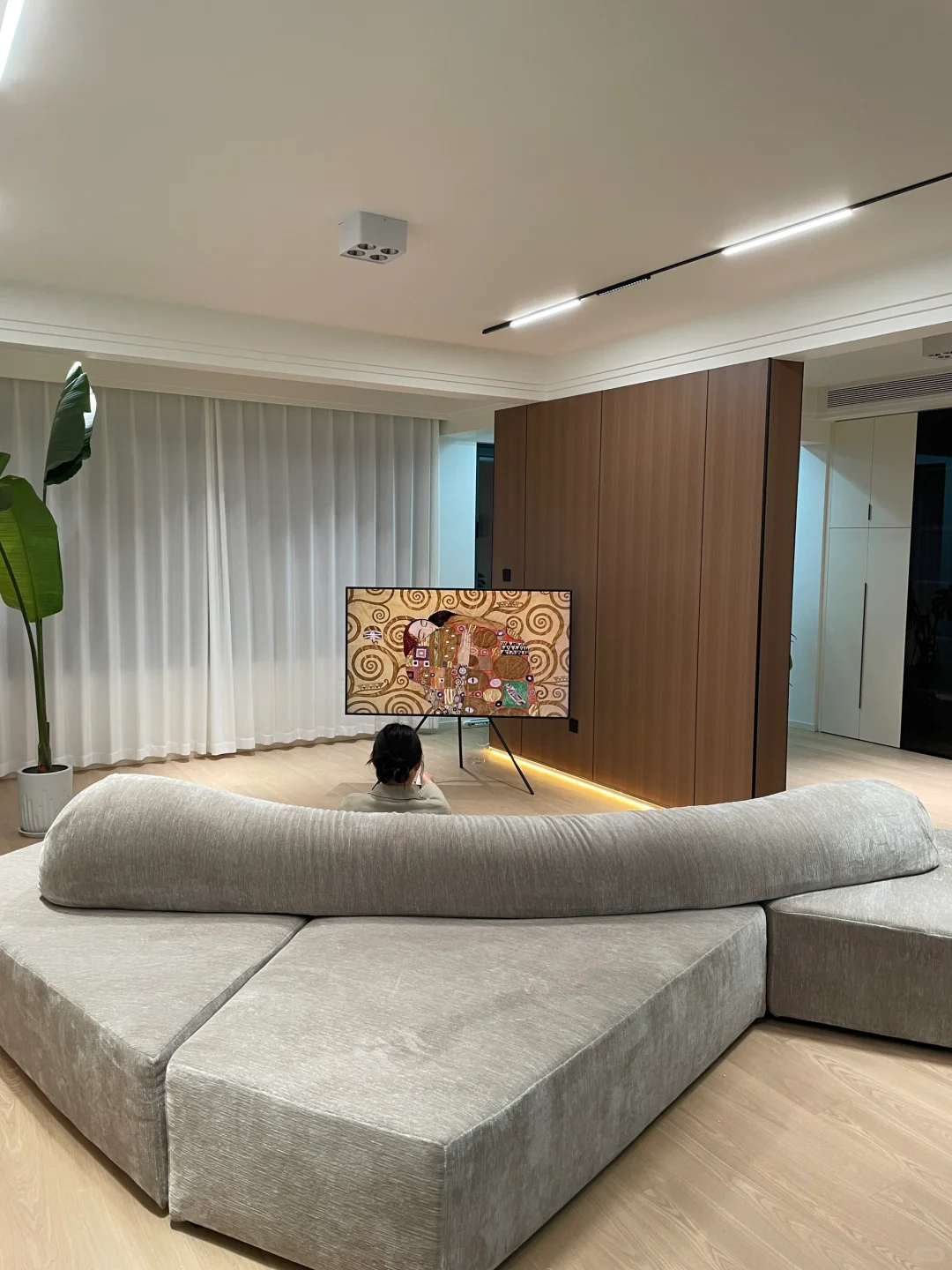 终于把三星画壁电视搬回家啦