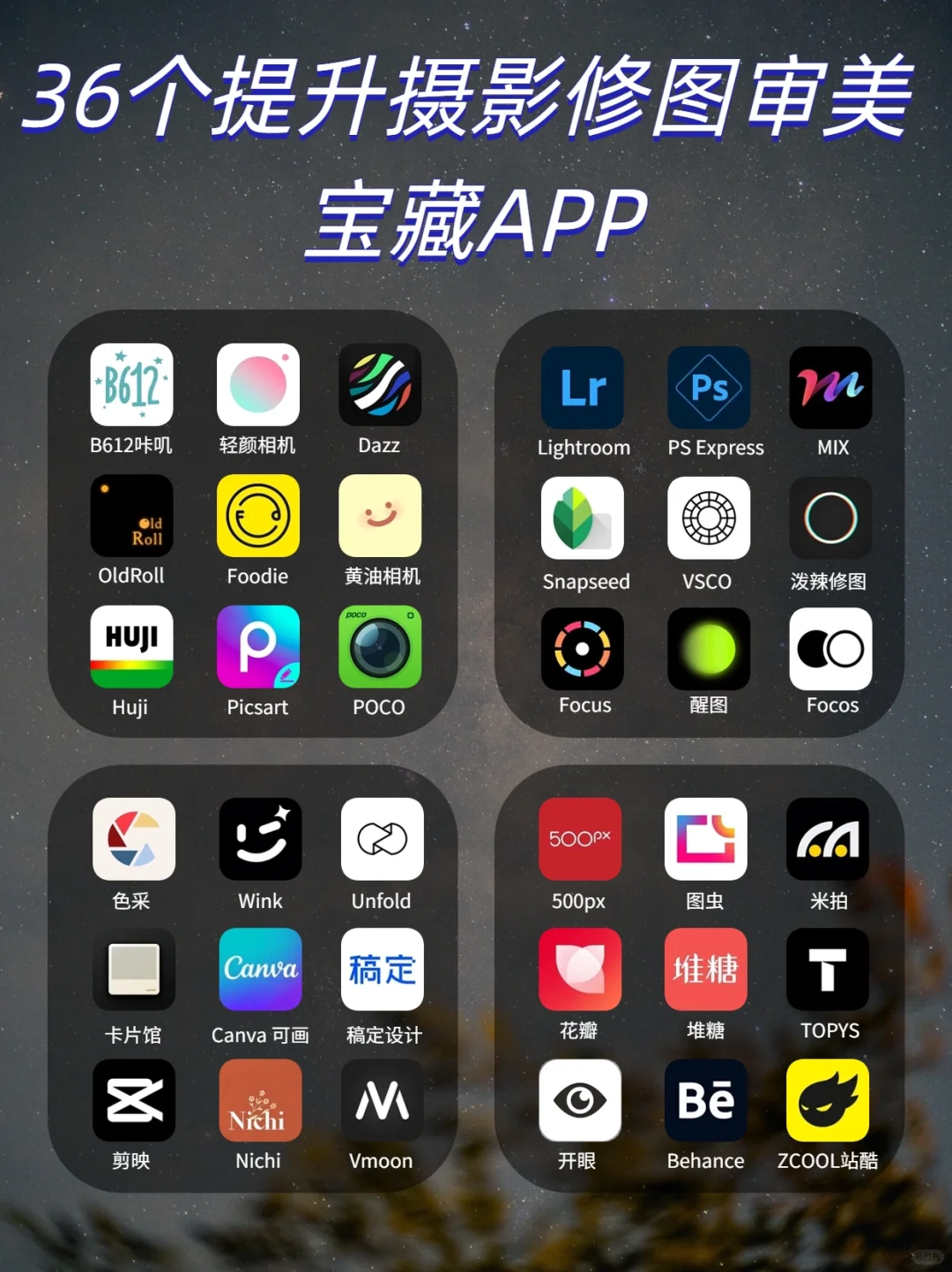 36个博主常用图片处理软件 | 拿捏高级感📸