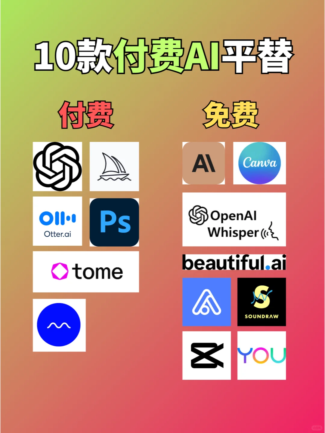 🌟我发现❗这10个付费AI平替工具太香啦!