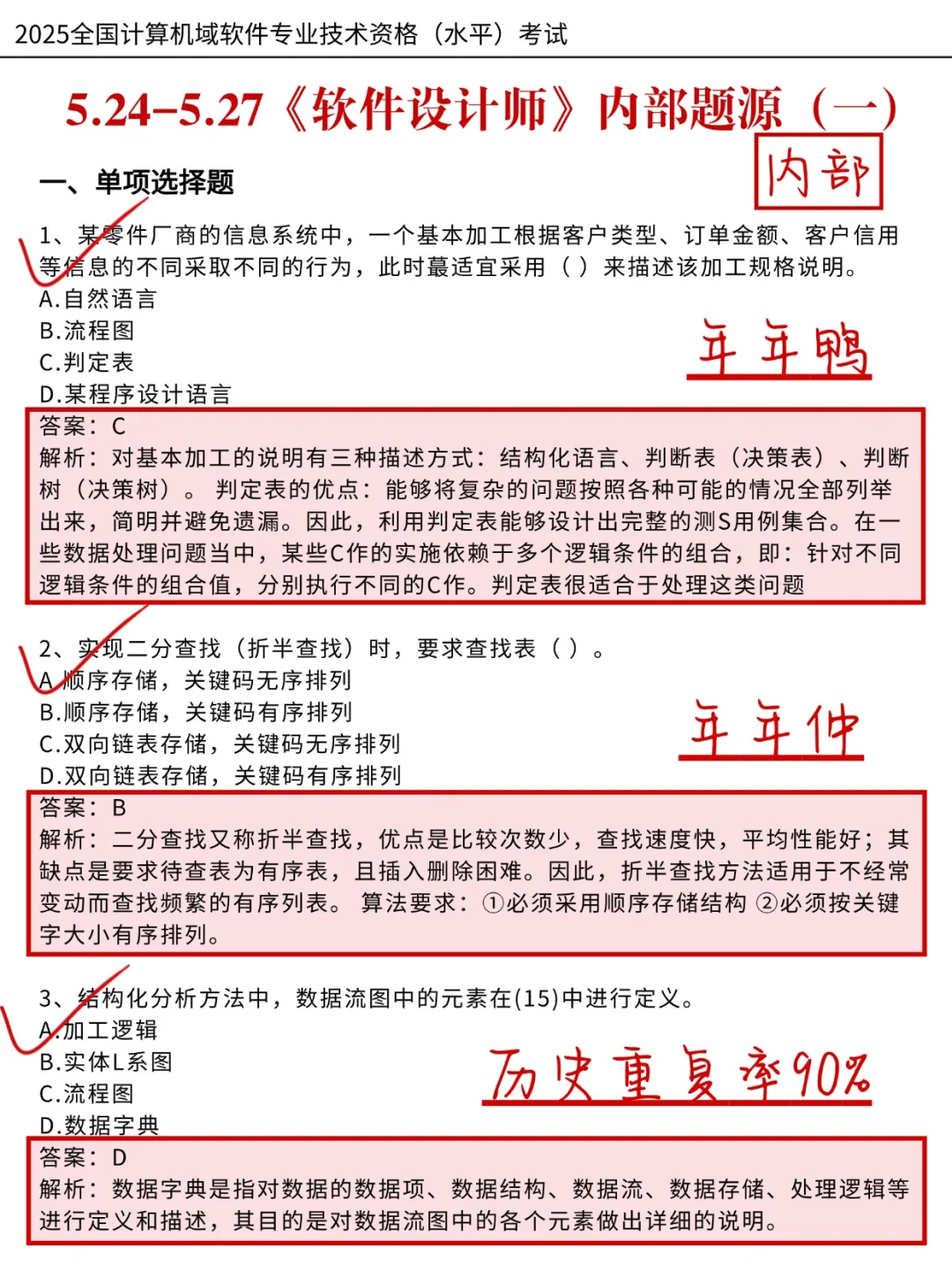 给周六裸考软件设计师的人一个暗黑偏方