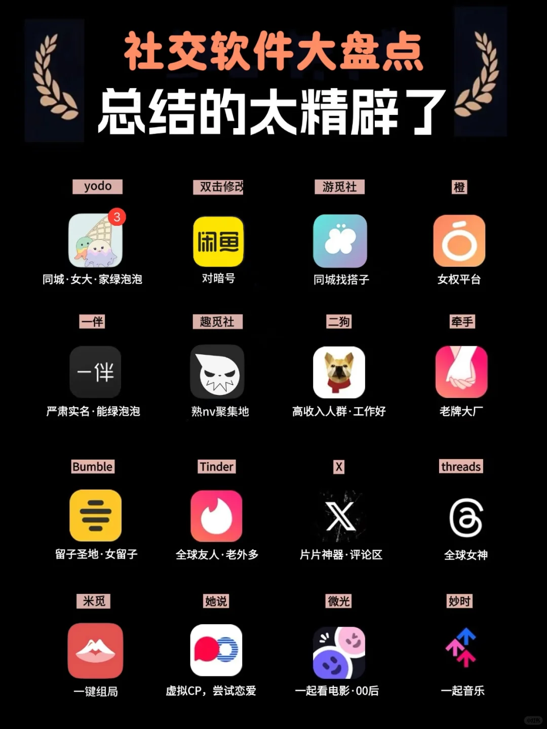 社交软件大盘点！精简总结～