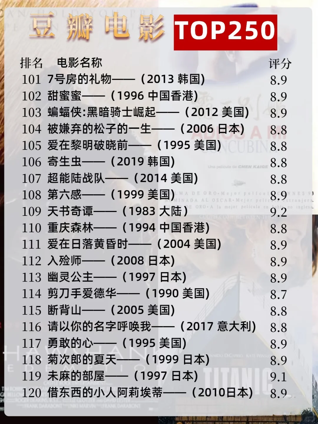 豆瓣电影TOP250😘