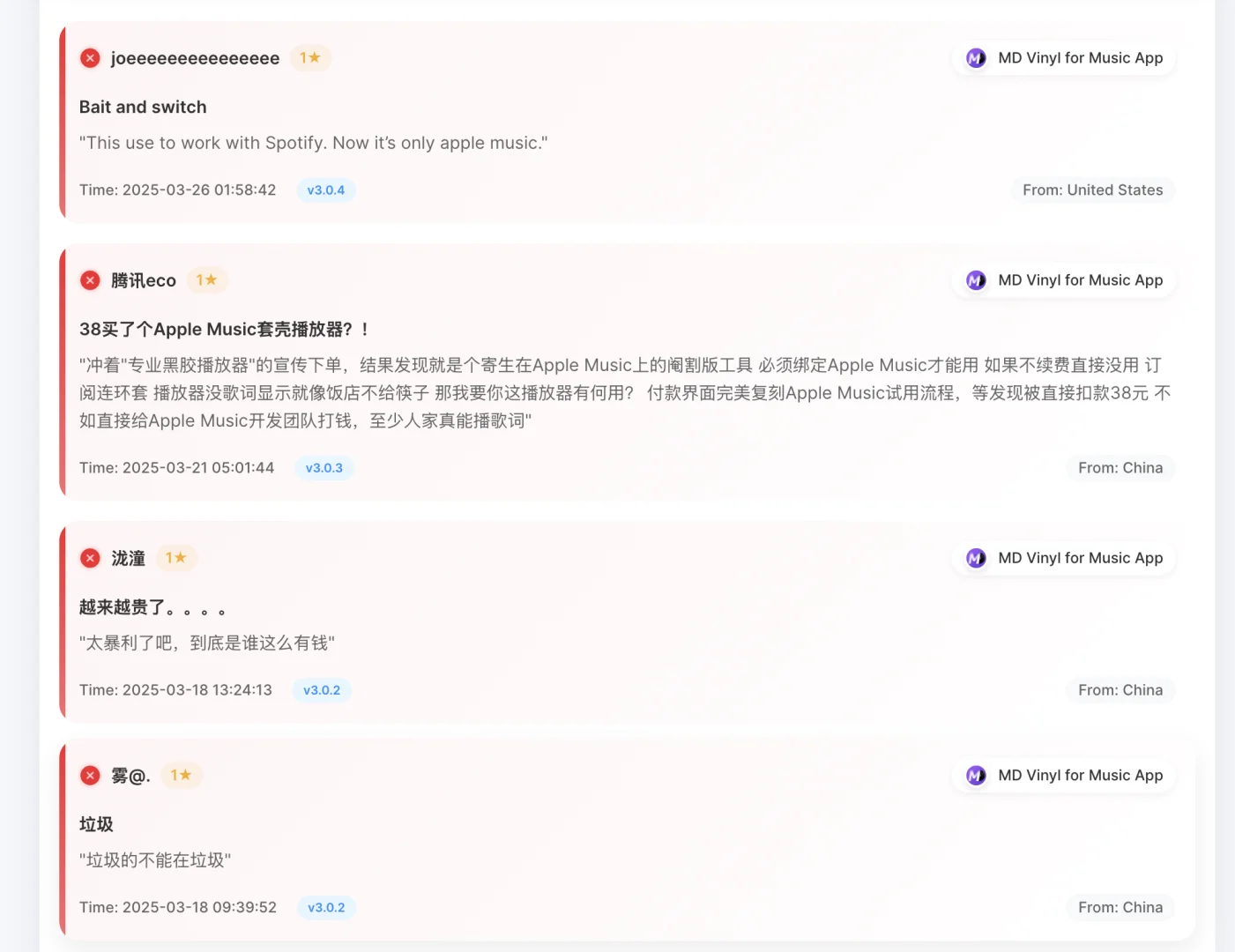 不管做啥软件，都会有差评🥲