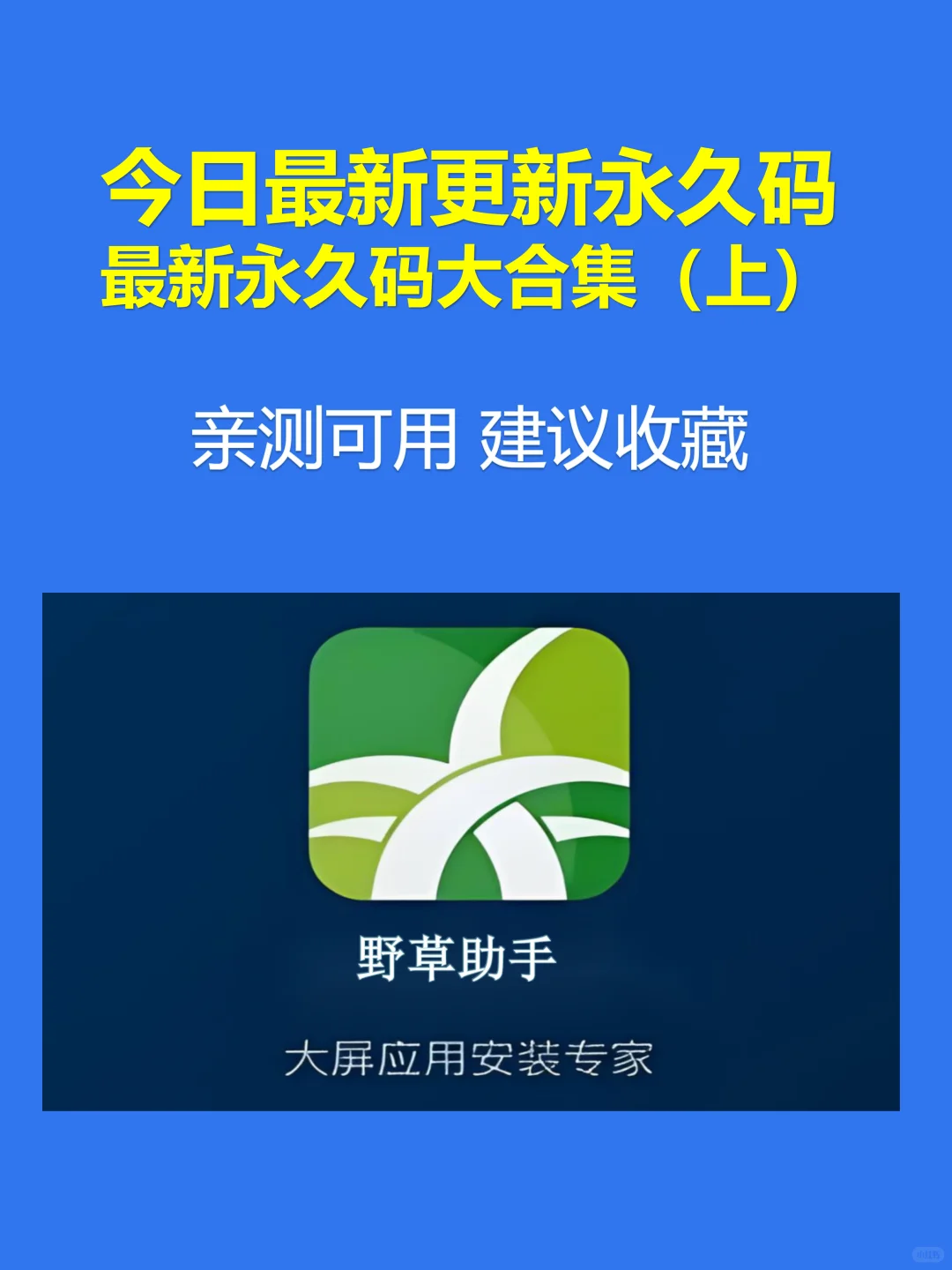 野草助手最新永久组合码分享！（图 文)