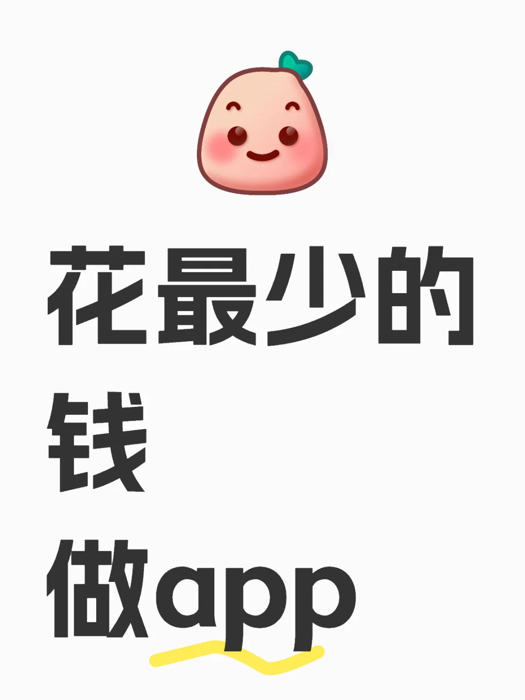 🥹 花最少的钱，做app