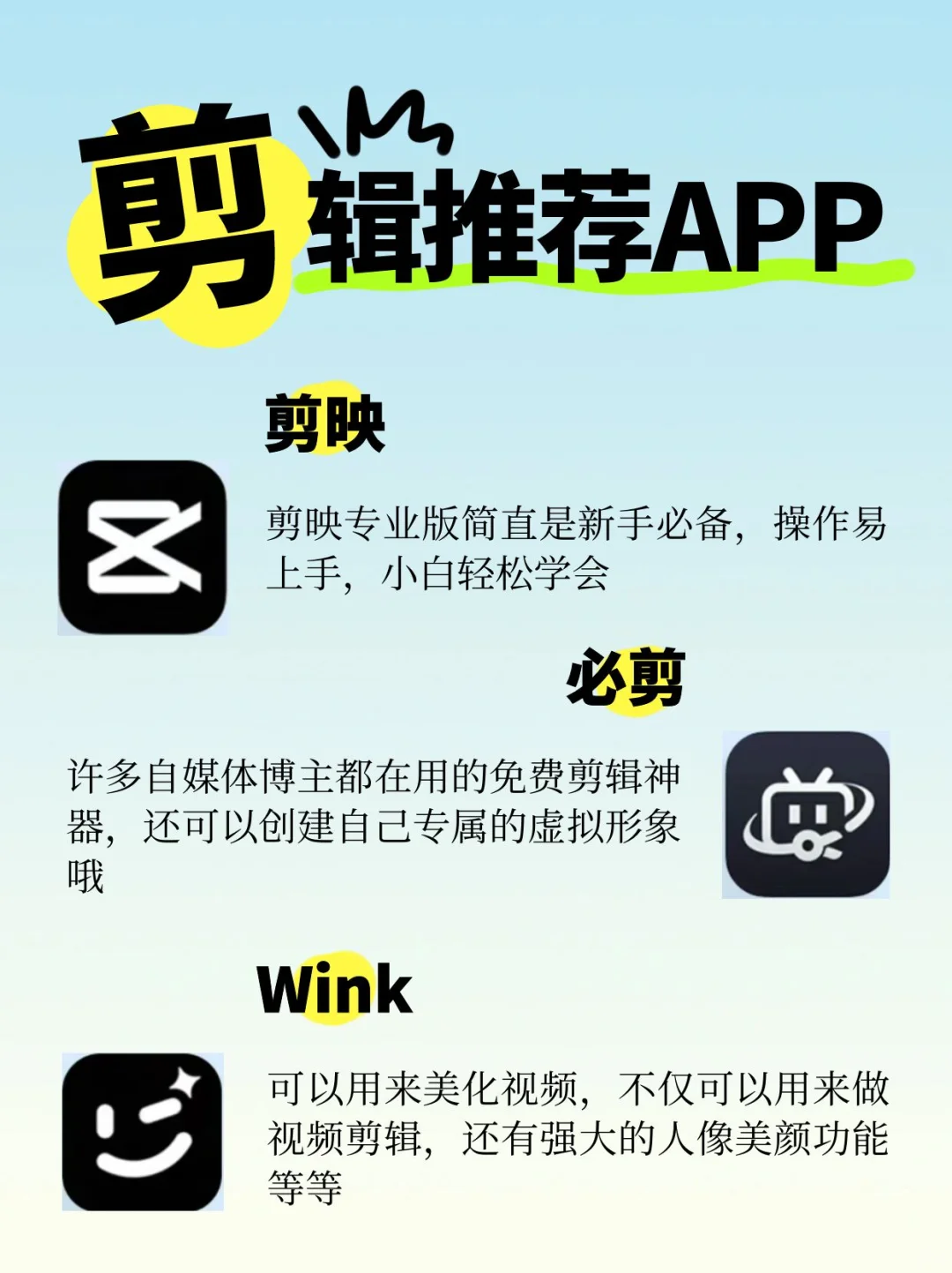新手剪辑APP推荐