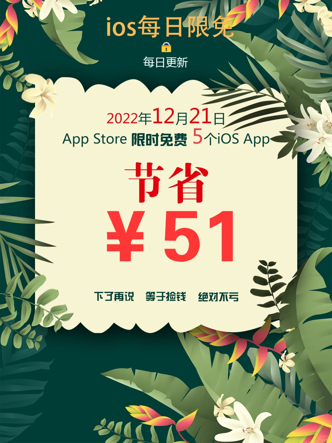 2022年12月21日IOS软件限免5个APP推荐