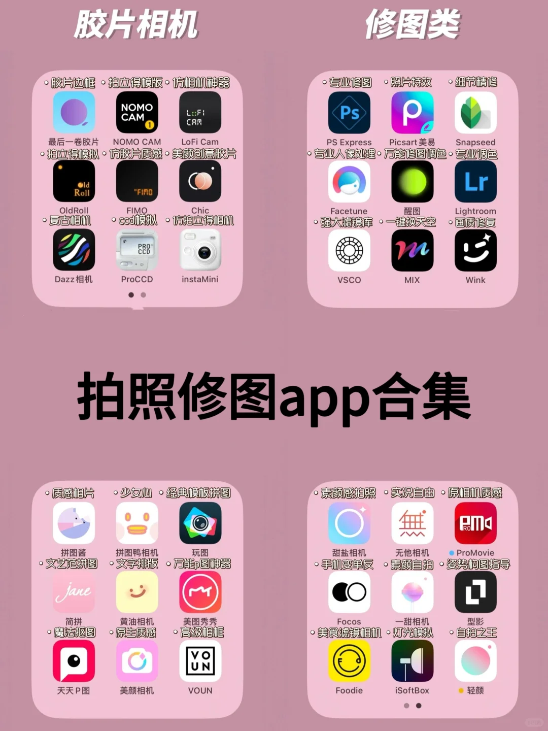 博主都在用的拍照修图最全36个app🔥