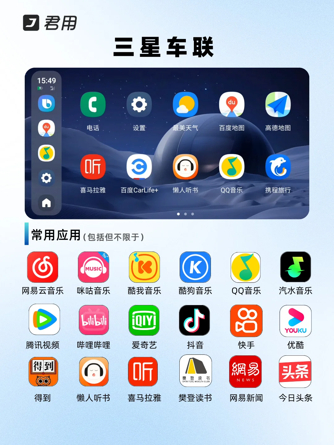 来看！8大车载互联都支持什么应用？