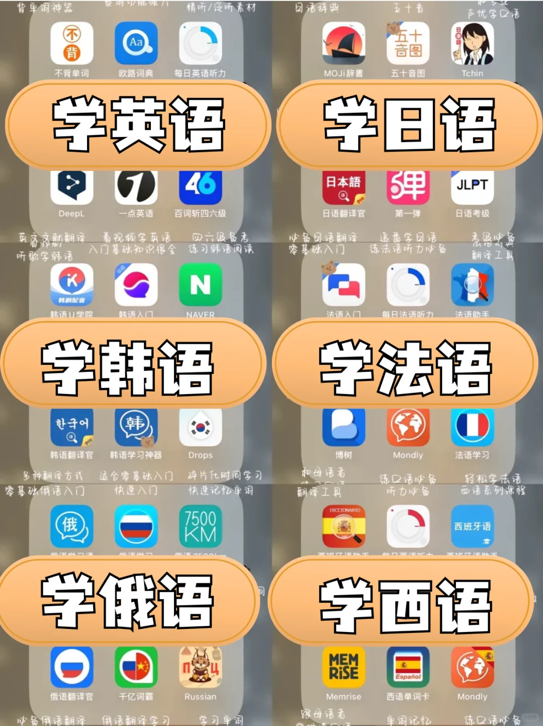精挑细选‼️54款零基础自学语种实用APP